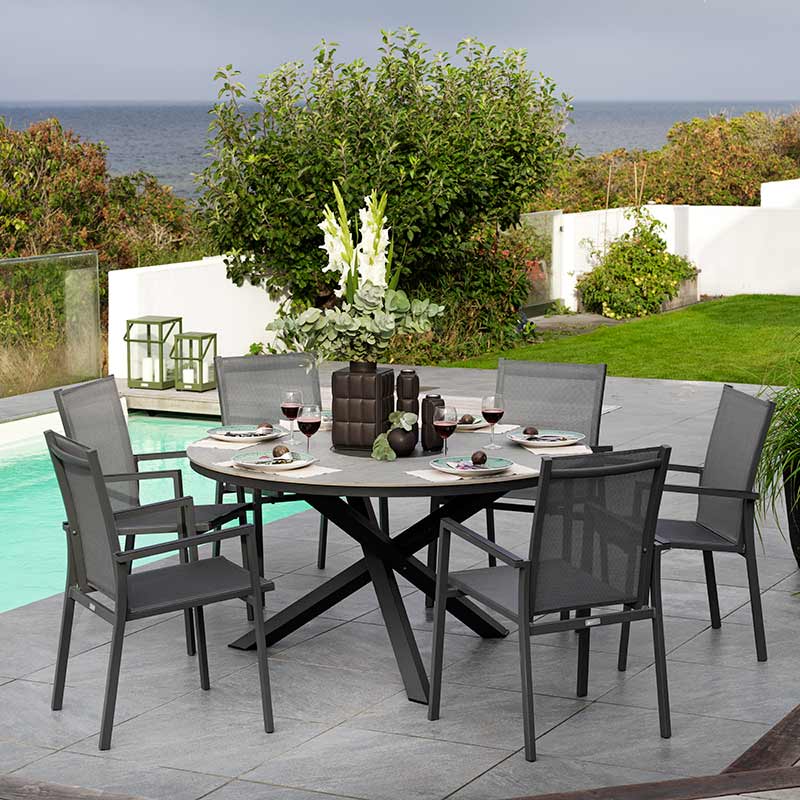 Kenora spisebord 130 cm antrasitt Brafab