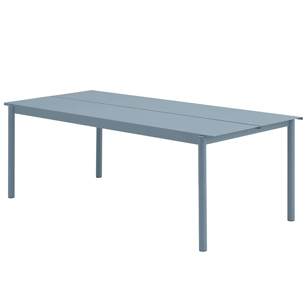 Linear Steel Matbord 220x90 cm Pale Blue 