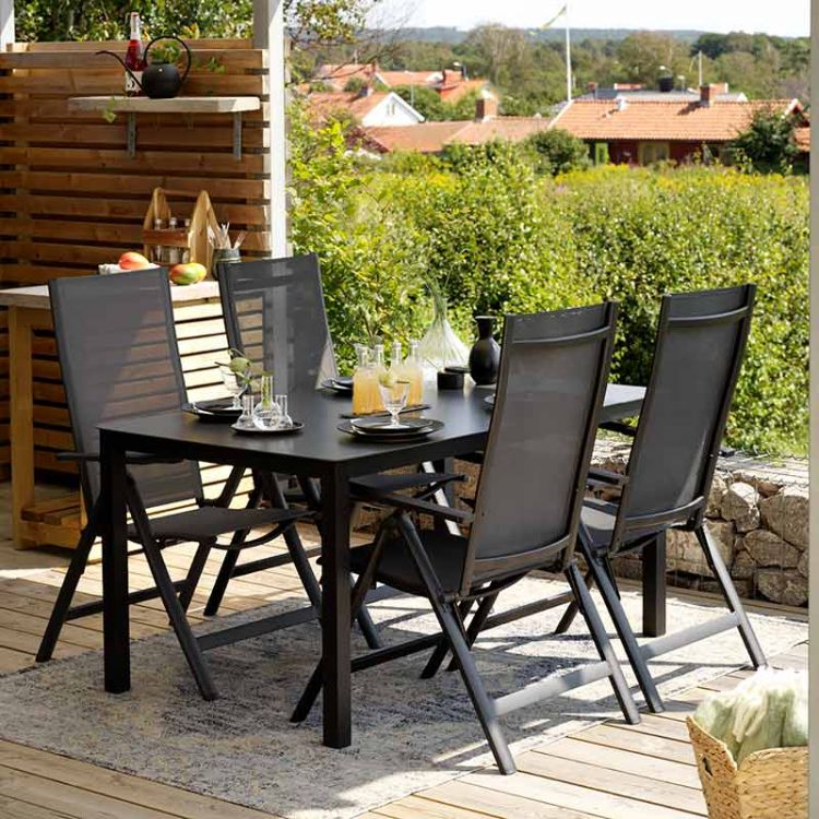 Rana spisebord 90 x 150 cm svart Brafab