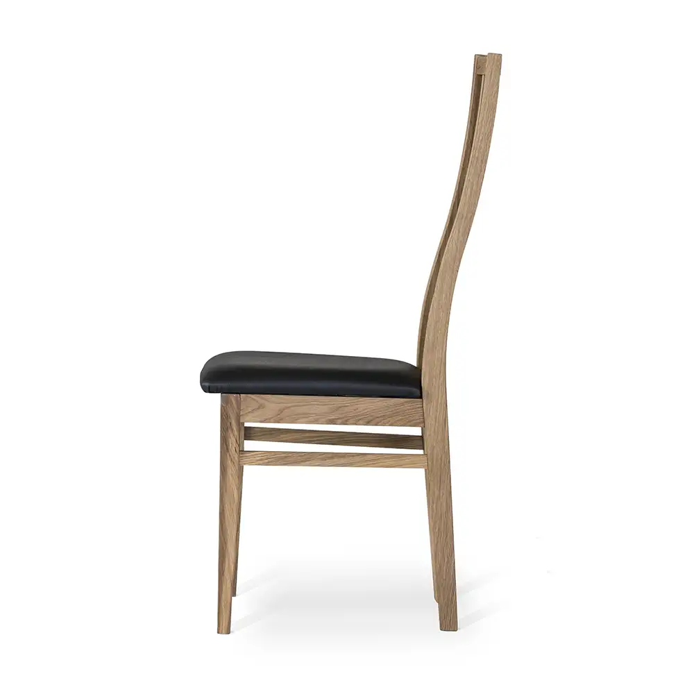 Allegro Spisestol i oljet eik med svart skinn 2-pakning