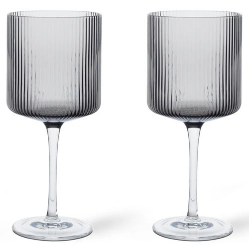 Ripple Rødvinsglass 2-pakning - Smoked Grey