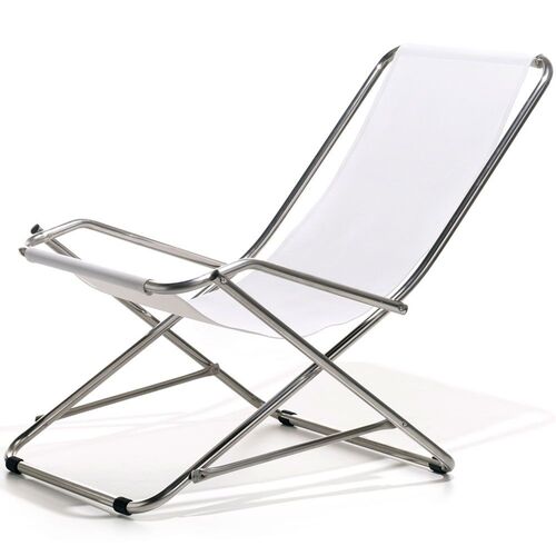 Dondolina solstol hvit textilene/aluminium 