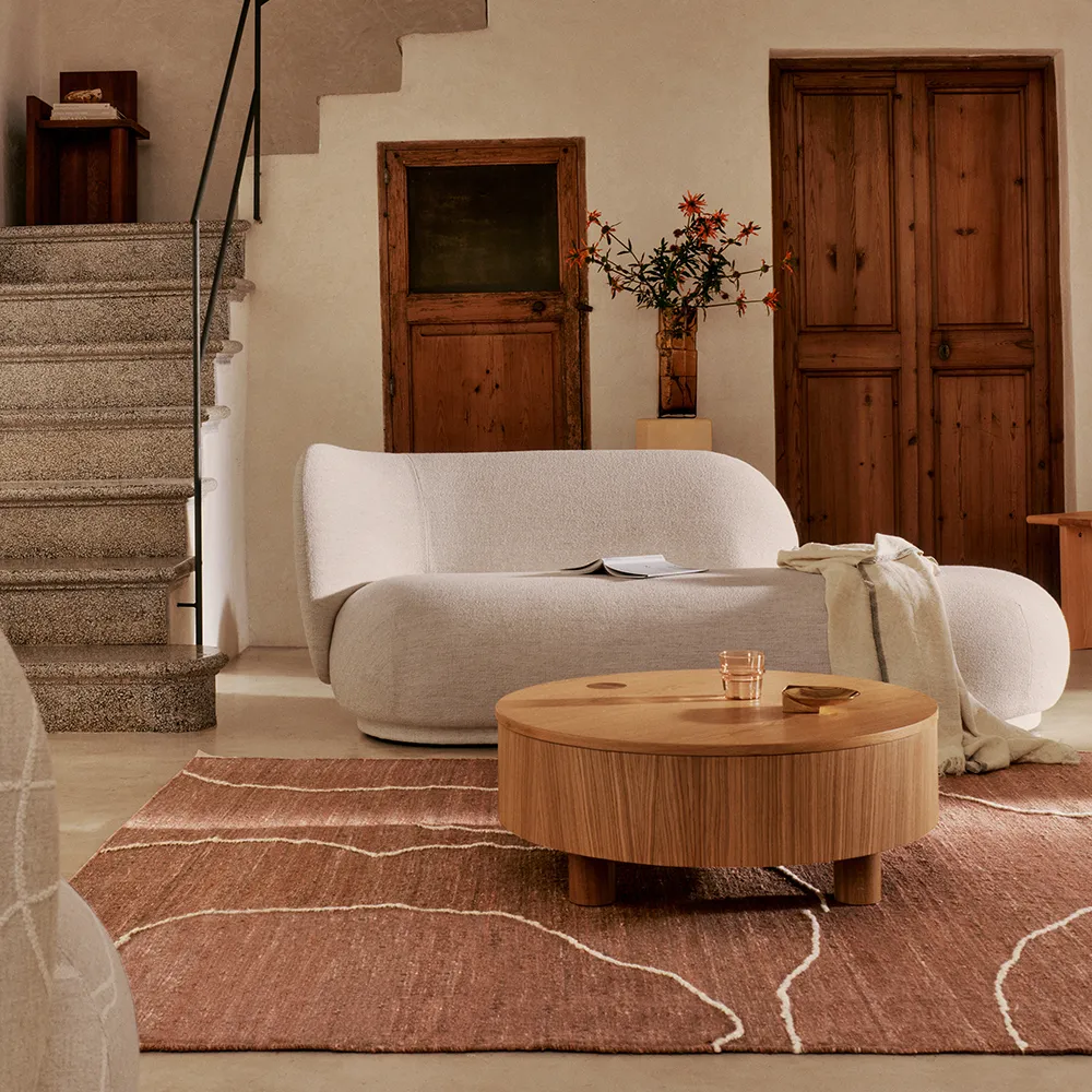 Håndvevd Teppe i Jute Gesso Terracotta 140x200 cm