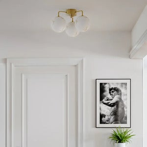 Bellagio taklampe 3-lamper messing/hvit