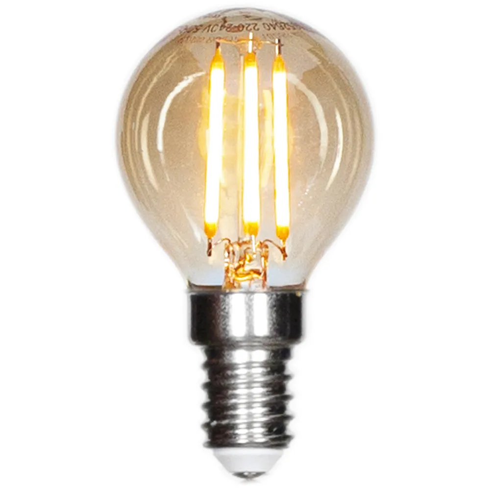 Filament lyskilde LED dimbar globe E14 4W Ø45mm Amber