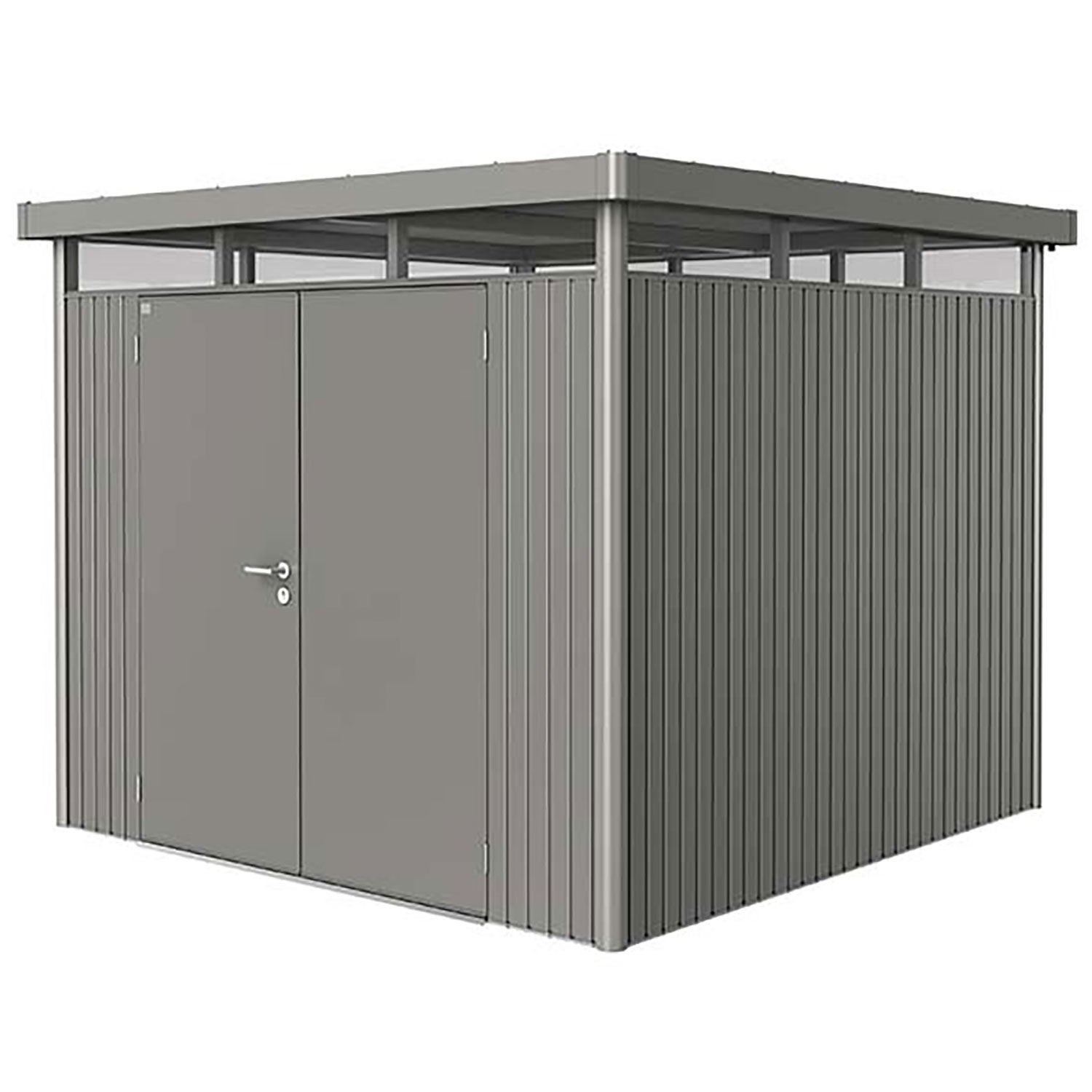 Highline hagebod med dobbel dør størrelse h4 metallic kvartsgrå Biohort