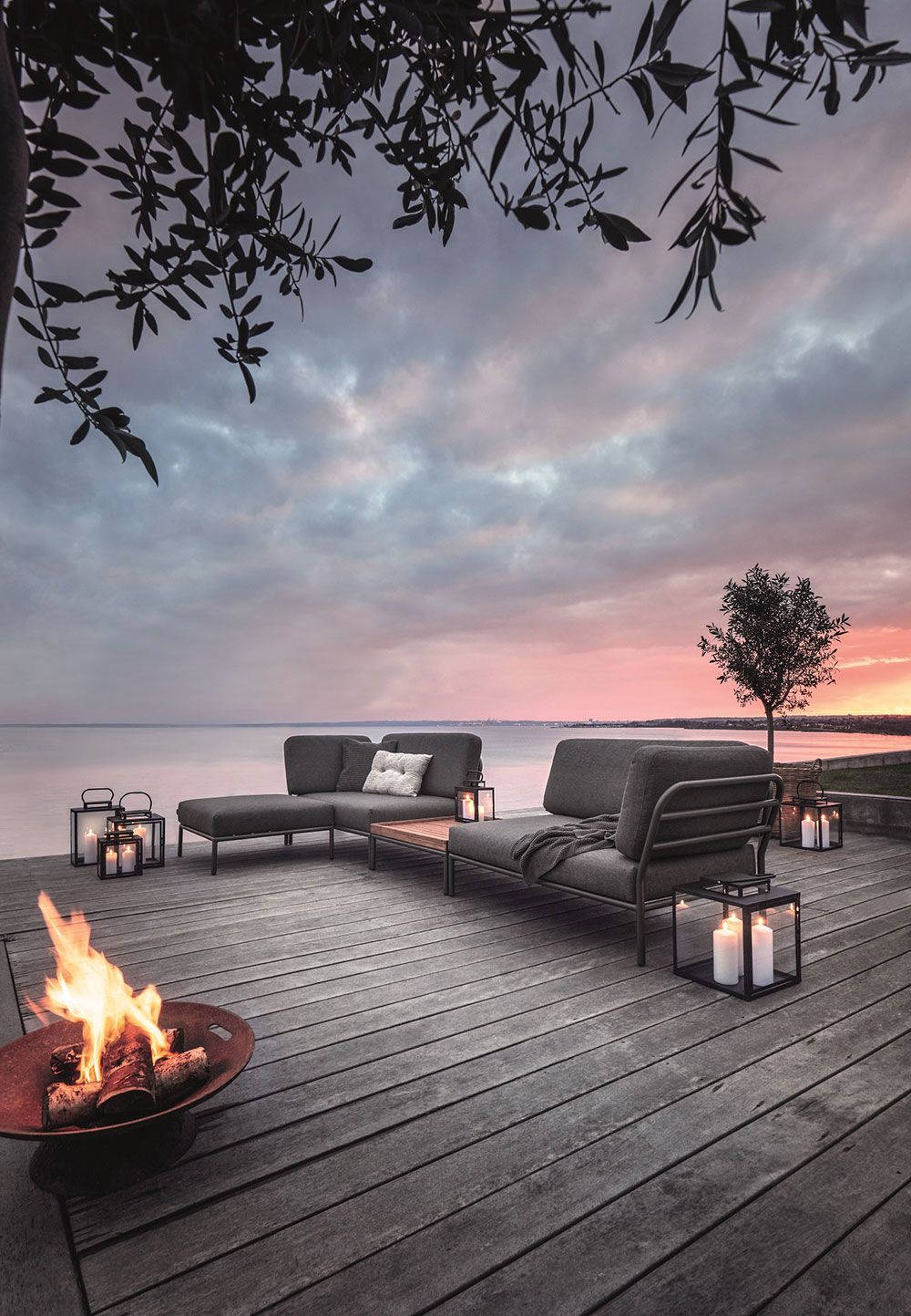 Level midtseksjon grå aluminium