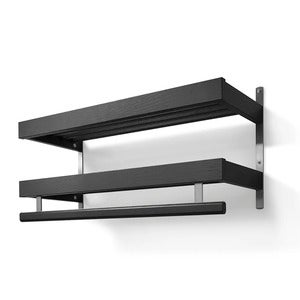 Nadja Hattehylle 80 cm 2 nivåer Svartbeiset eik/grunnstål