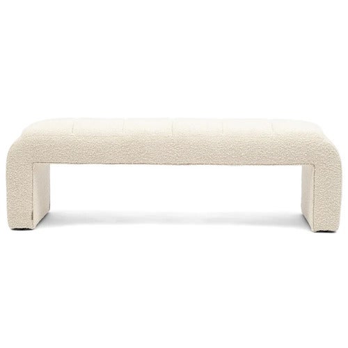 Brera Benk bouclé white hvit