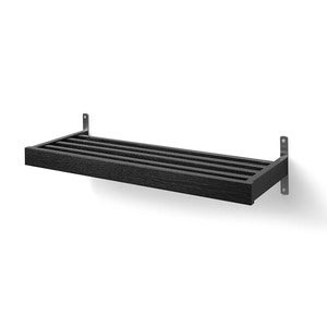 Nadja Skohylle 80 cm veggmontert Svartbeiset eik/slipt stål