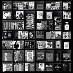 Veggdekorasjon Book Case Fashion Black 120 x 120 cm Artwood