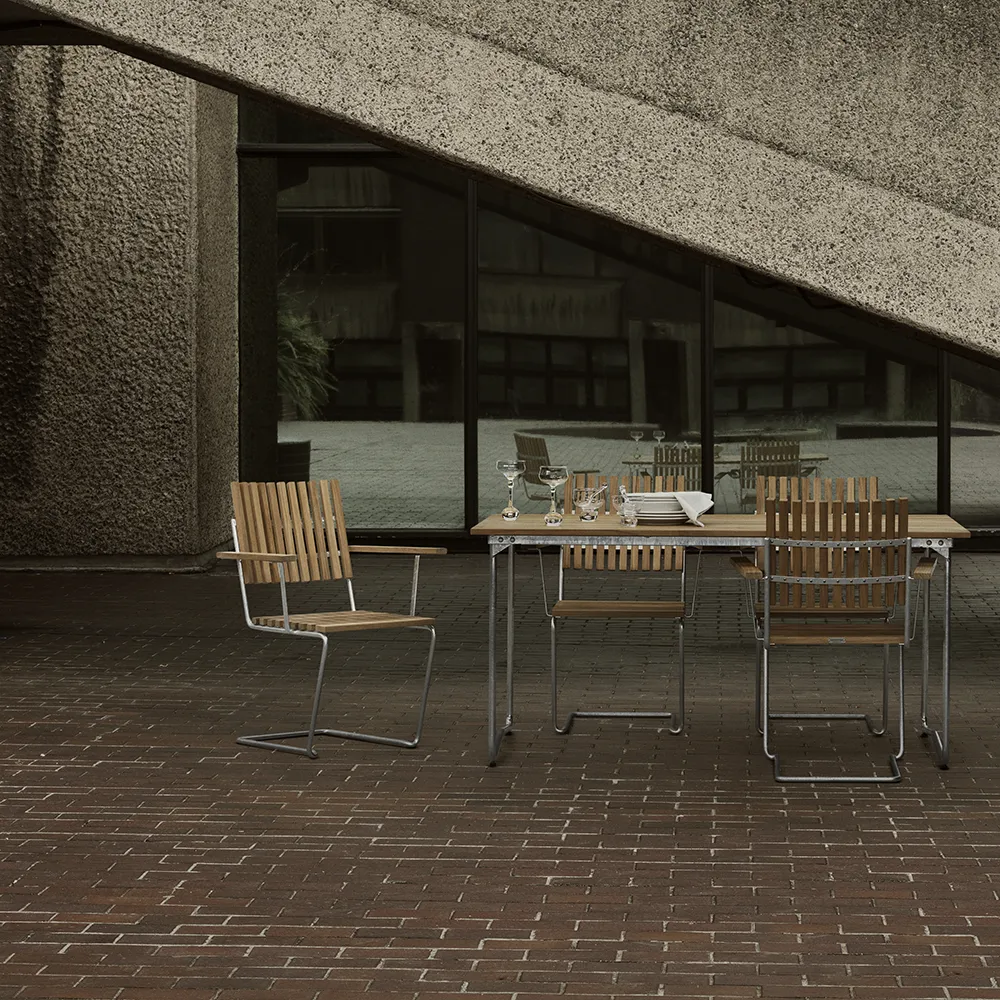 Bovik bord 150 Teak / Galvanisert