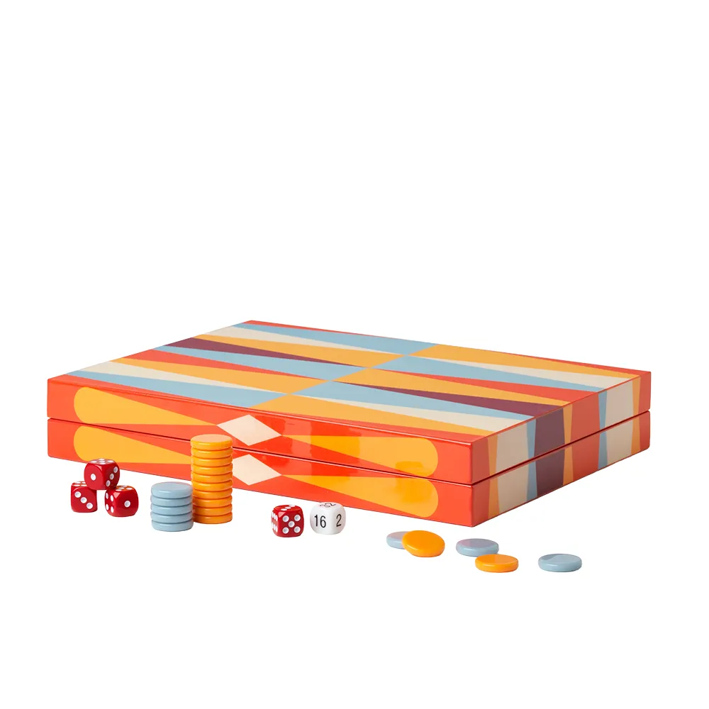 Lacquered Backgammon Red