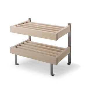 Nadja skohylle Hvitoljet eik/slipt stål