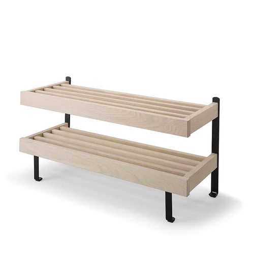 Nadja Skohylle 80 cm Hvitoljet eik/mattsvart stål