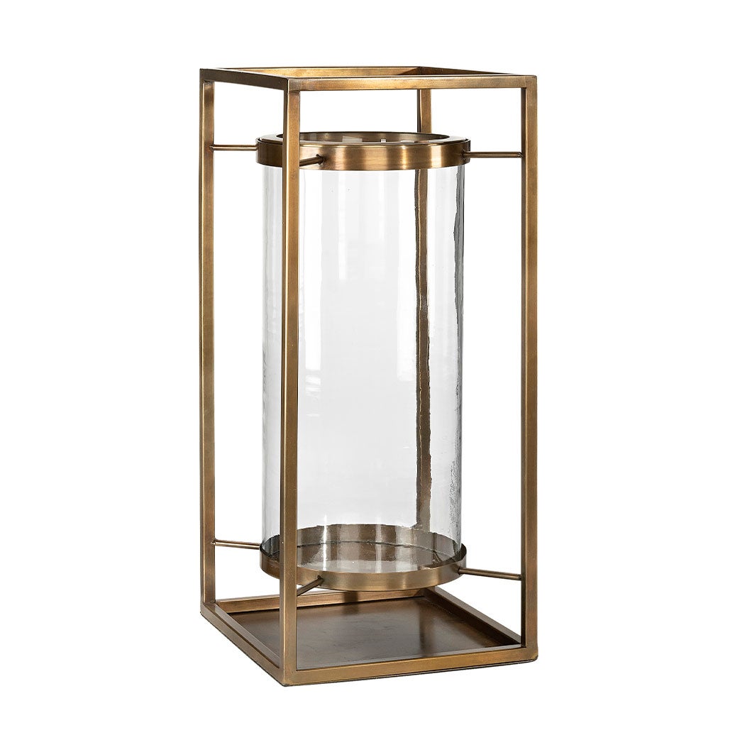 Sonoma lyslykt liten Brass Antique Artwood