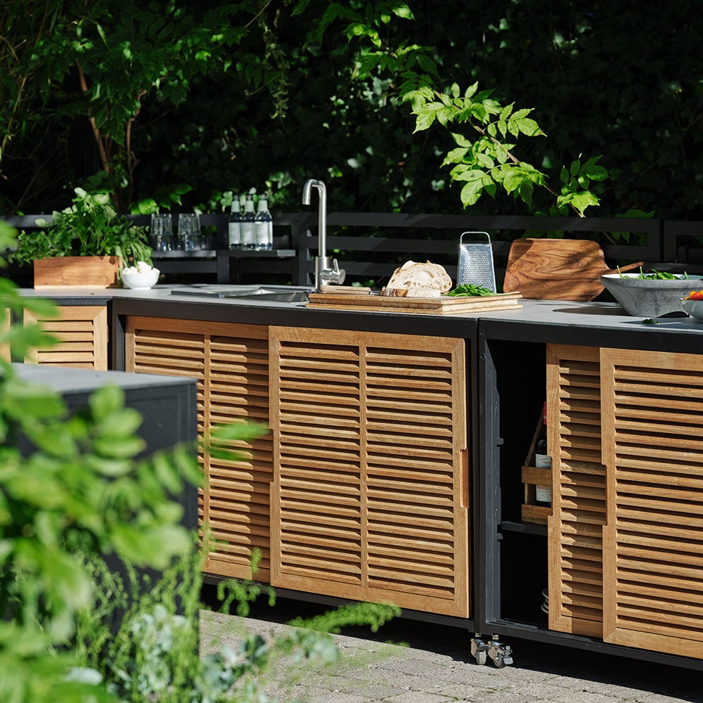 Fornax kjøkkendel vask/kran svart/grå Brafab