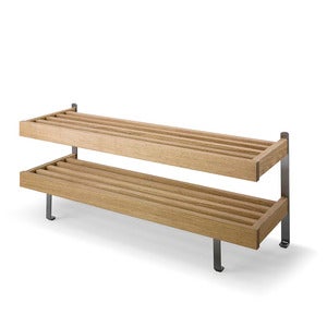 Nadja Skohylle 100 cm Lakkert eik/slipte stål