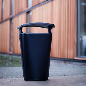 Monolit Papirkurv med tak Svart