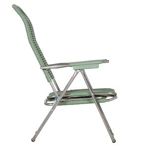 Spaghetti solstol i sage green aluminium