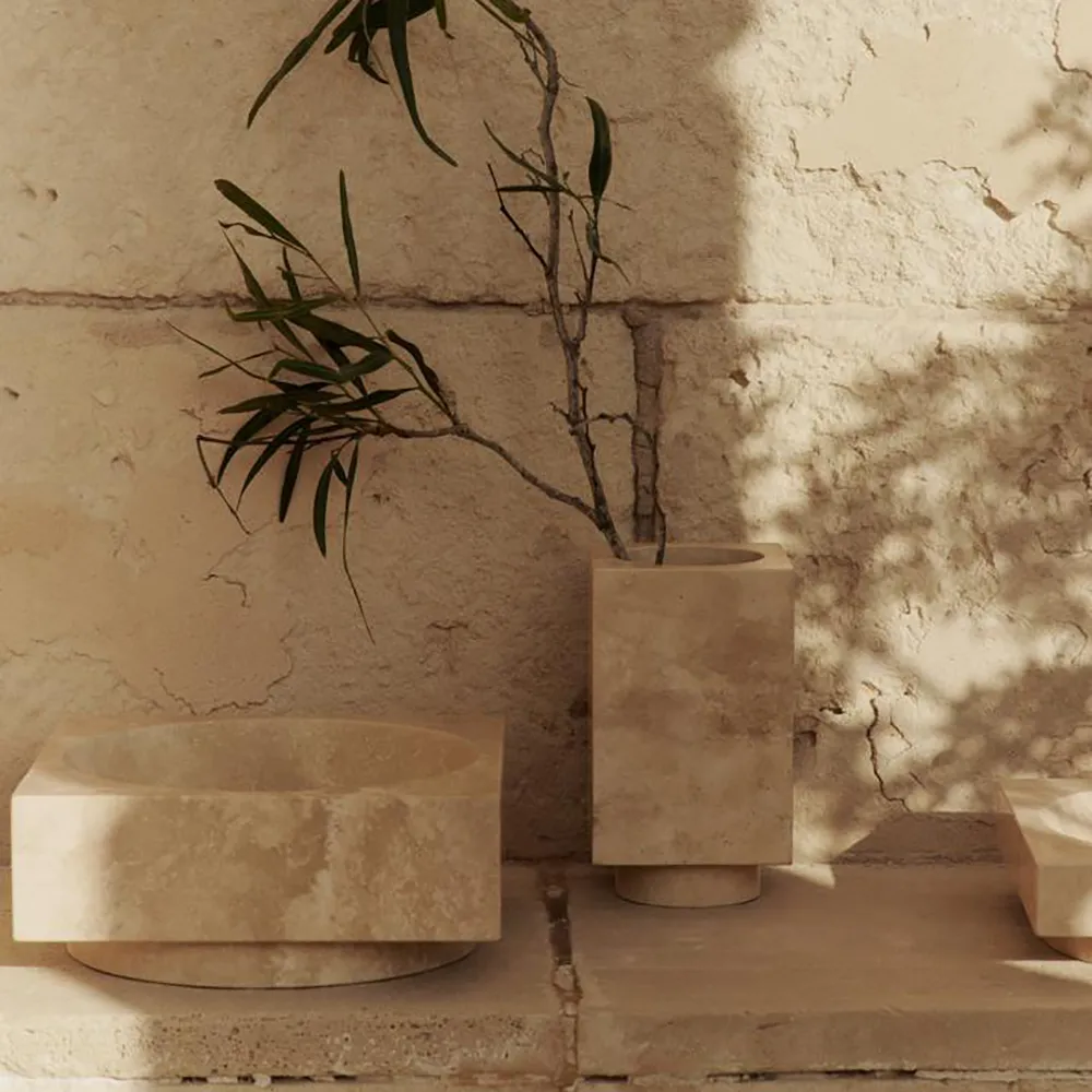 Hew High Centrepiece - Travertine