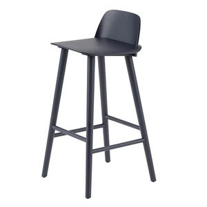 Nerd barstol 75 cm - med fotstøtte i metall - Midnight Blue