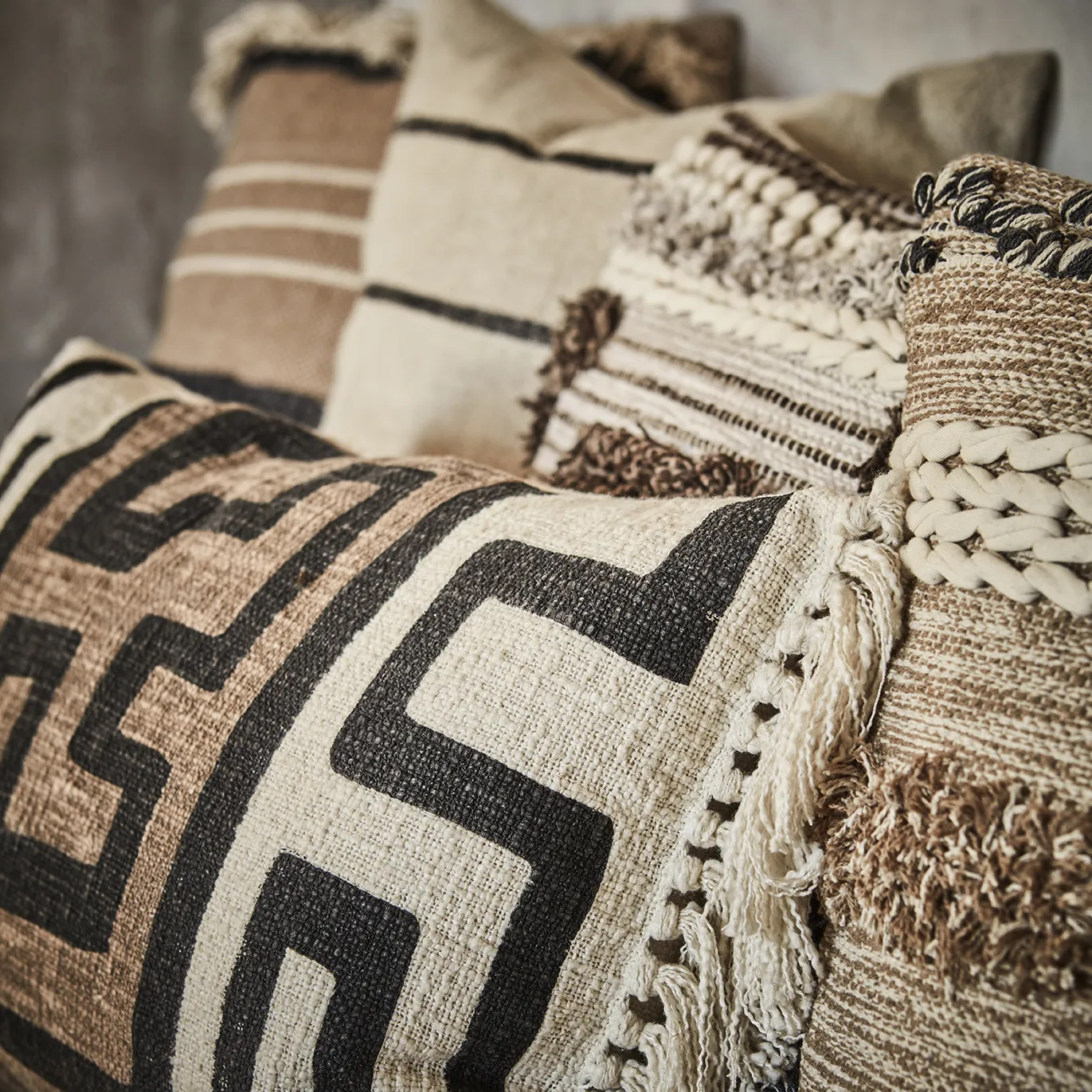 MINNA putetrekk beige/elfenben/grå