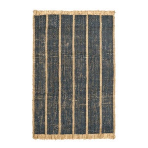 Athens håndvevd jute-teppe 170x240 cm - Natural/Ink Blue