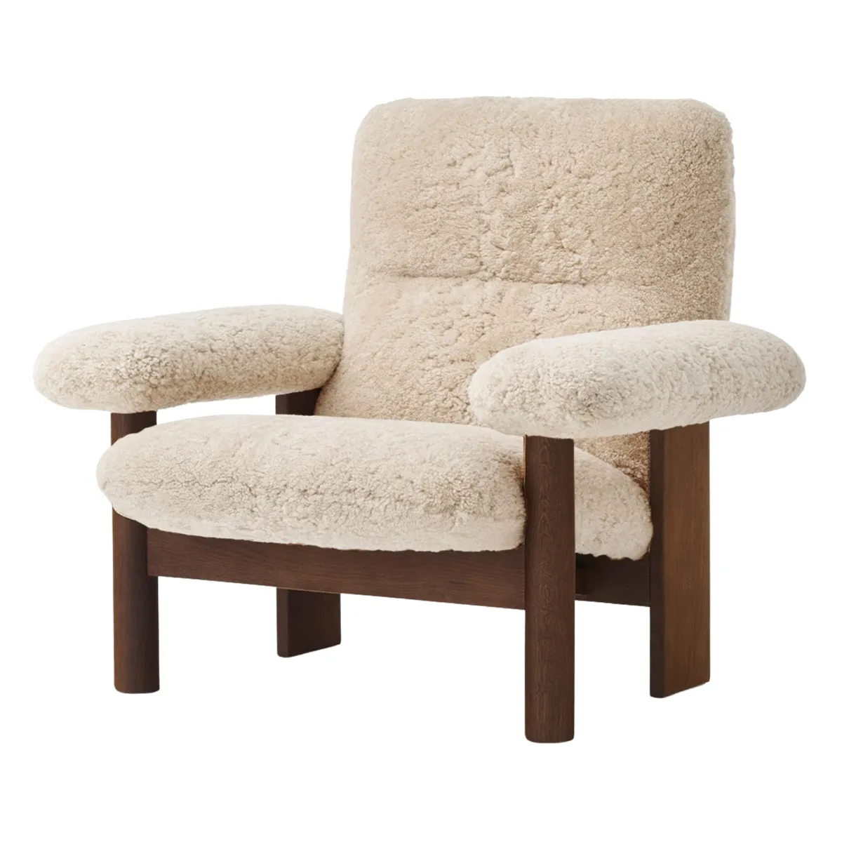 Brasilia loungestol mørkbeiset eik, Sheepskin Nevotex Nature