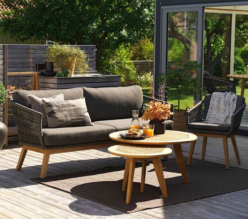 Kenton sofagruppe grå/teak Brafab