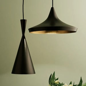 Beat Pendant Tall Black LED