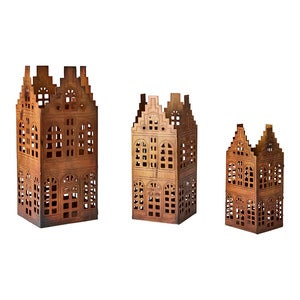 Lyslykt Hus Village 3-pk