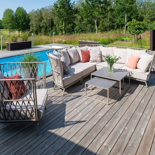 Jet Set hjørnesofa med puter 