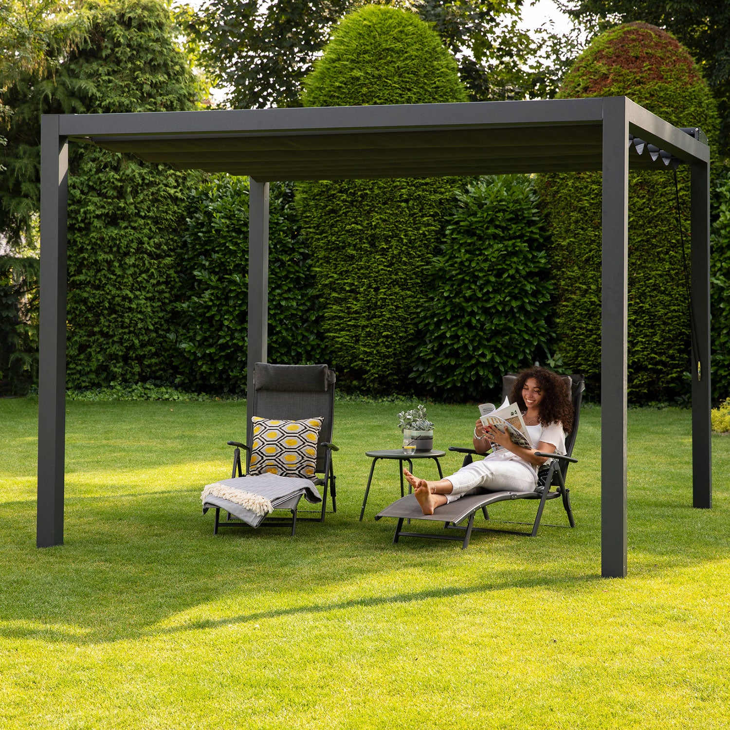 Prosail solseil harmonika vanntett 297x397cm grå