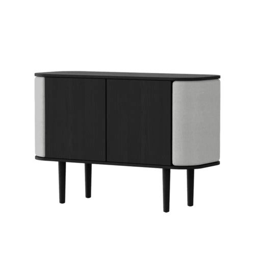 Treasures skap med 2 dører, svart eik/Sterling