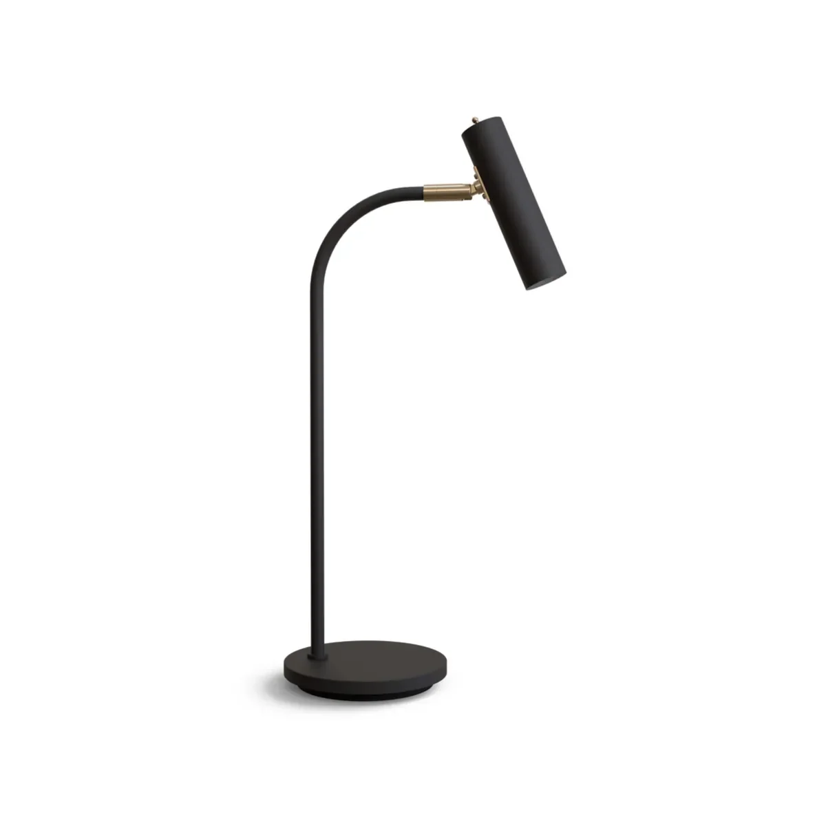 Slender bordlampe metall svart struktur/messing