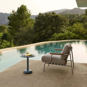 Linear Steel Salongbord Ø42 cm Burnt Orange 