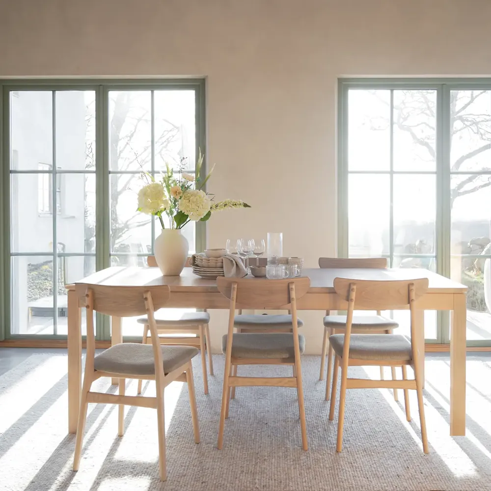 Rodham stol hvitpigmenterad eik/gråbeige