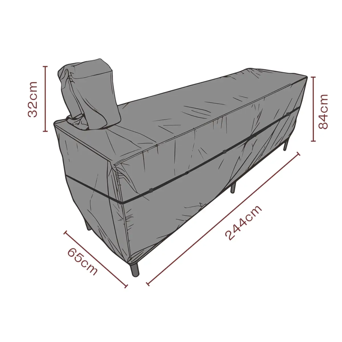 Brafab, Møbeltrekk utekjøkken 246x68x112/75 cm Premium