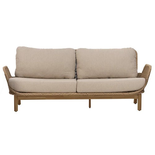 Lily 2,5-seters sofa  Twist straw / Plush wheat / teak