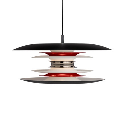 Diablo Pendel D400 Matt svart/hvit rød E14 inkludert lyskilde