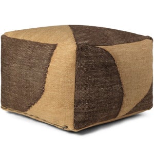 Forene Square Pouf - Tan/Chocolate
