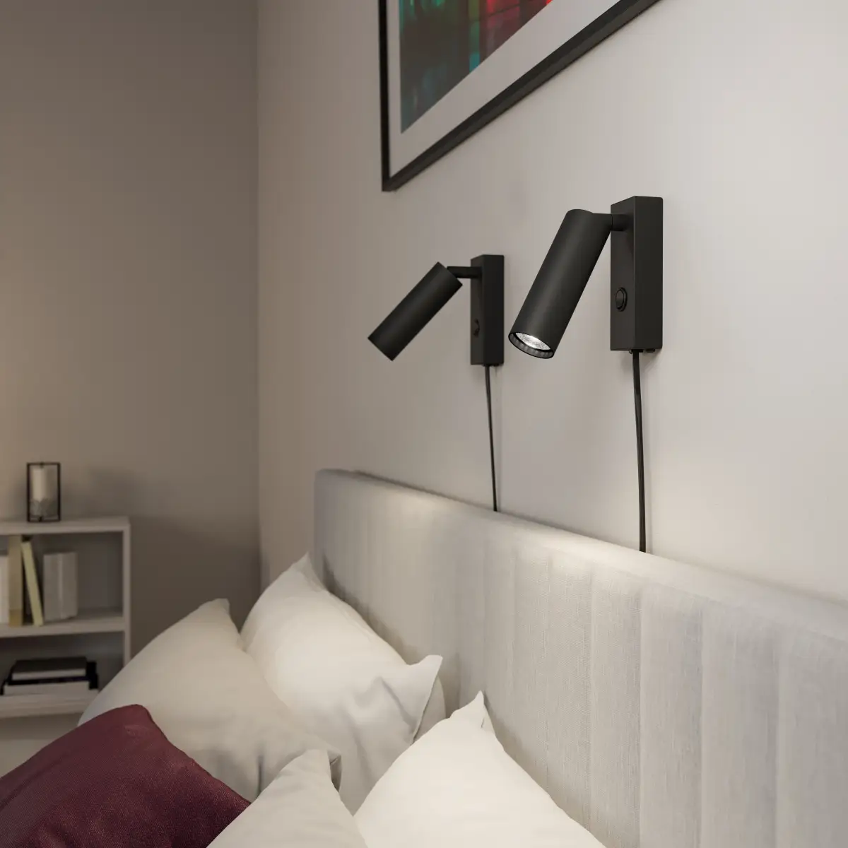  Pipeline-vegglampe Ø4x4,5xH12,5 cm metall, matt svart