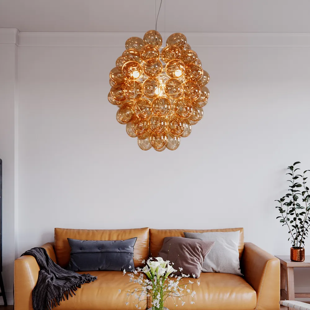 Deluxe taklampe Ø64cm Konjakk