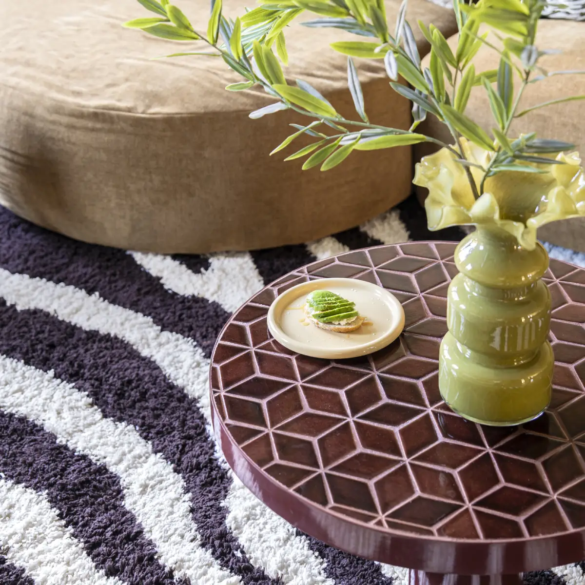 Salongbord Patterna med bordplate i mosaikk – rød