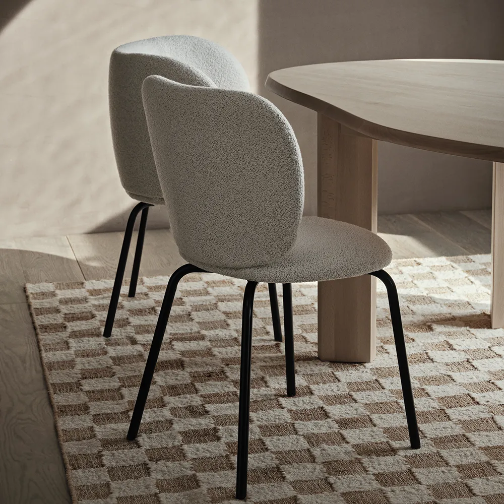 Håndvevd Ullteppe Check 140x200 cm Off-White