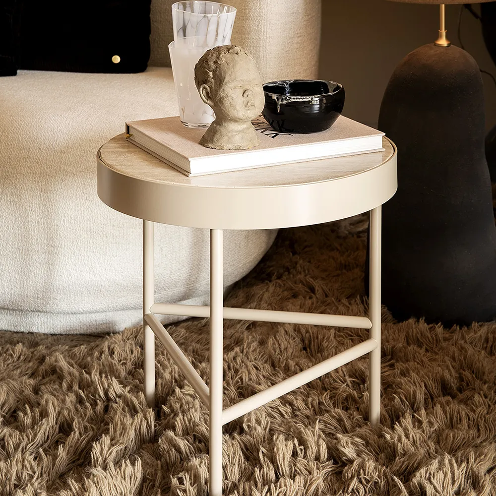 Travertine Sidebord - Cashmere