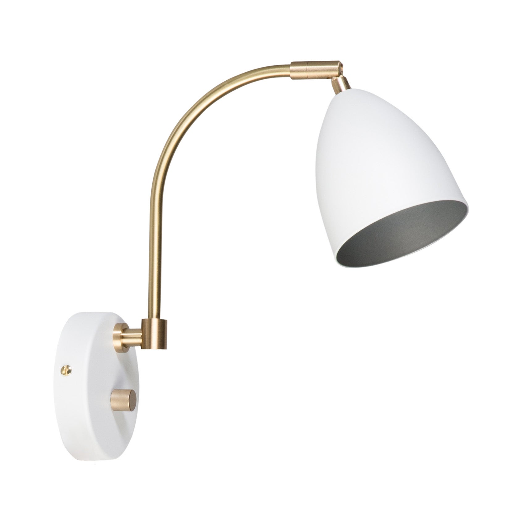 Deluxe vegglampe hvit/messing Mr16 inkl. lyskilde