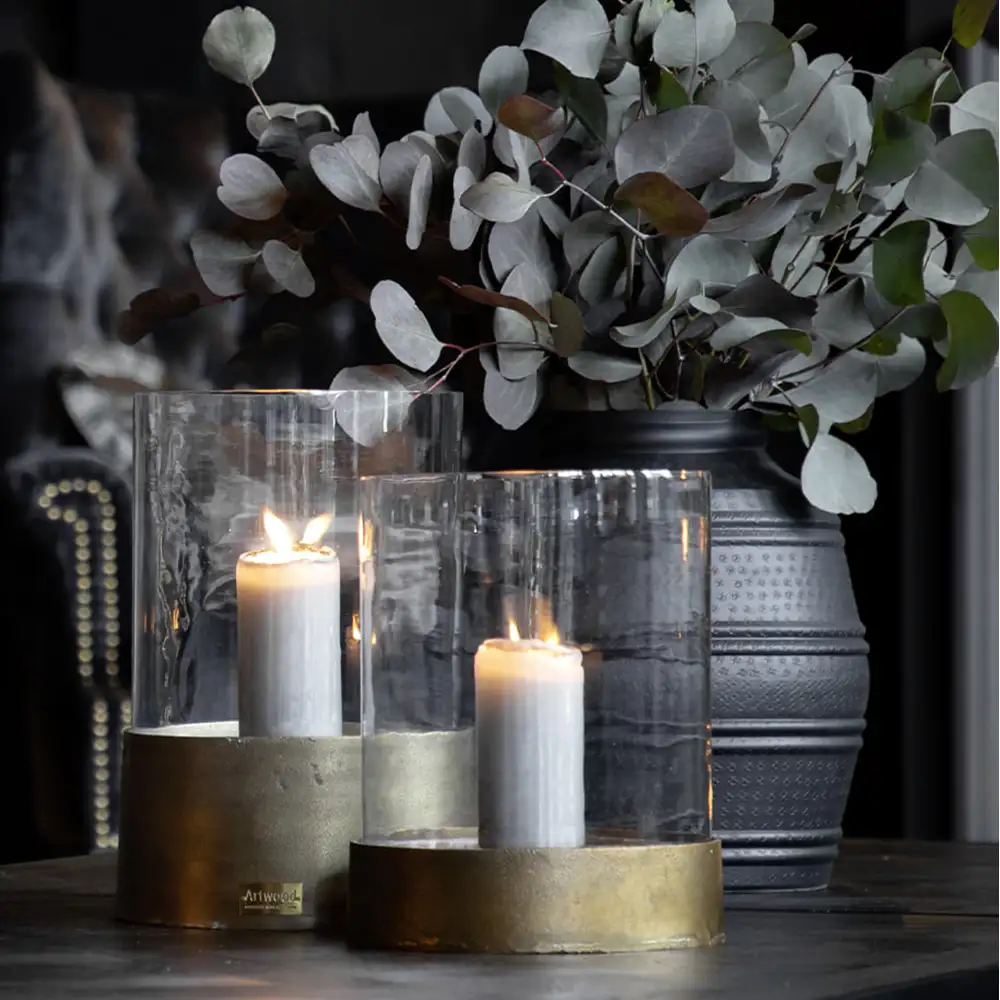 Lyslykter Celano Antique Brass Artwood