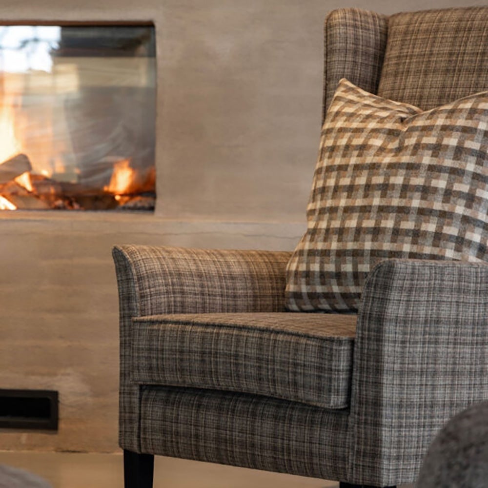 Rockwell stoff lenestol - Callum rutete brun